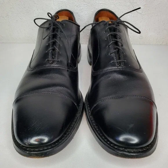 Allen Edmonds Park Avenue Black Leather Cap Toe Oxfords Dress Shoes Size 14 2A